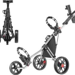 Amazon [amazon.com] has 3-Wheel Caddytek Foldable CaddyLite V3 Foldable Golf Push Cart (Silver) $68.52. Shipping is Free.